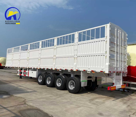 Wabco Valve 4axle White Fence Trailer per il trasporto di animali Semi-trailer laterale