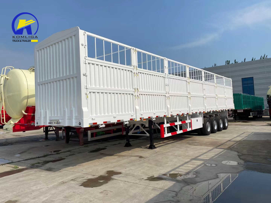 Wabco Valve 4axle White Fence Trailer per il trasporto di animali Semi-trailer laterale