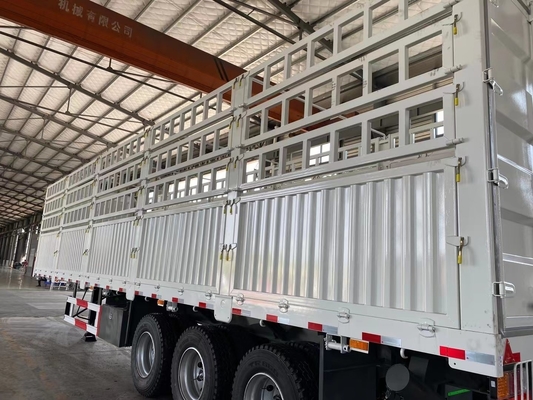 Wabco Valve 4axle White Fence Trailer per il trasporto di animali Semi-trailer laterale