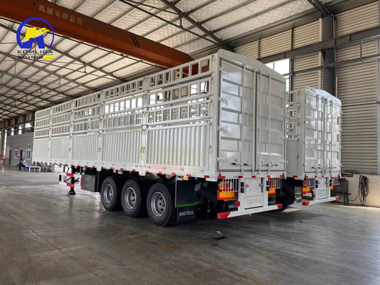 Wabco Valve 4axle White Fence Trailer per il trasporto di animali Semi-trailer laterale