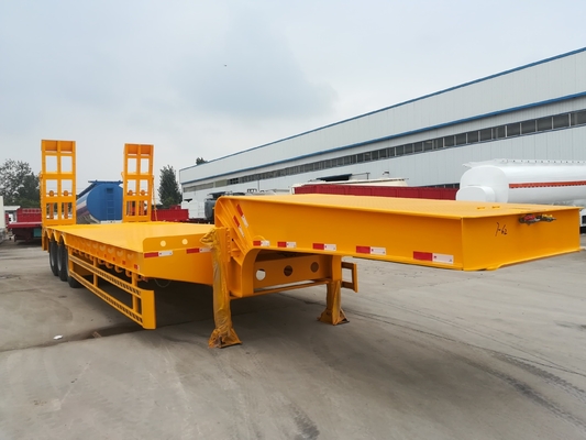 Semi-remorco a letto basso di capacità 50-80 t con rampa 12 Numero pneumatico Fuwa/asse BPW