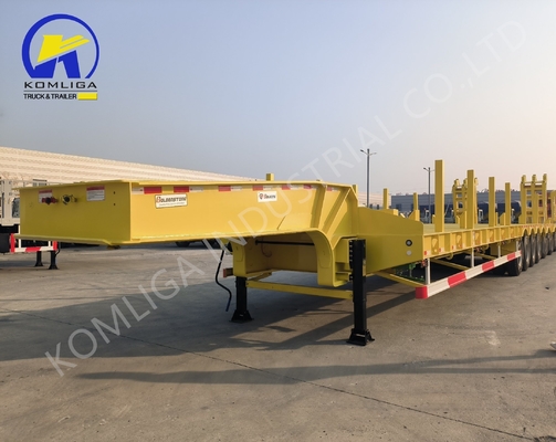 60 80 100 tonnellate semirimorchio lowboy con 7000-8000 mm di base e pneumatici 15/80/22,5
