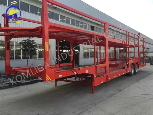 Q345b Trailers di trasporto automatici a doppio ponte a trazione principale in acciaio al carbonio per il trasporto di autoveicoli