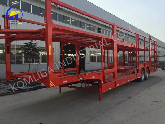 Q345b Trailers di trasporto automatici a doppio ponte a trazione principale in acciaio al carbonio per il trasporto di autoveicoli
