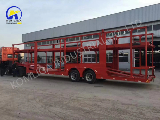 Q345b Trailers di trasporto automatici a doppio ponte a trazione principale in acciaio al carbonio per il trasporto di autoveicoli