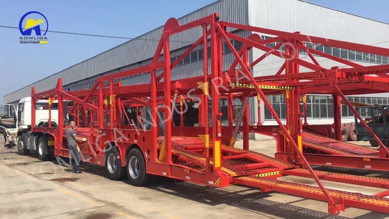 Q345b Trailers di trasporto automatici a doppio ponte a trazione principale in acciaio al carbonio per il trasporto di autoveicoli
