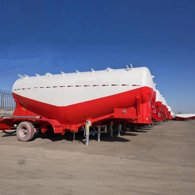 V forma 50 tonnellate 40cbm Dry Power Used Bulk Cement Trailer con porta pneumatici 2 pezzi
