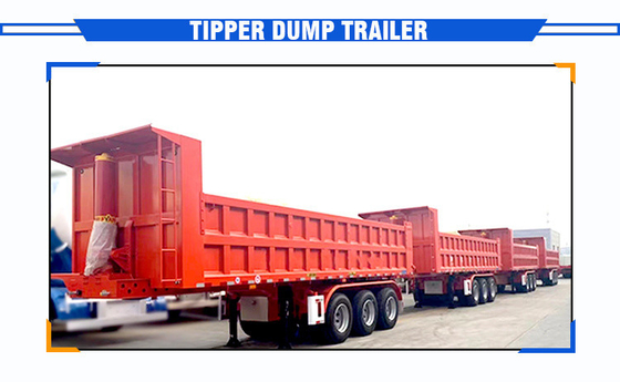 Trailers a rimbalzo con ribaltatore da 30-80 tonnellate con certificazione CE e sistemi di sospensione a braccio crociato