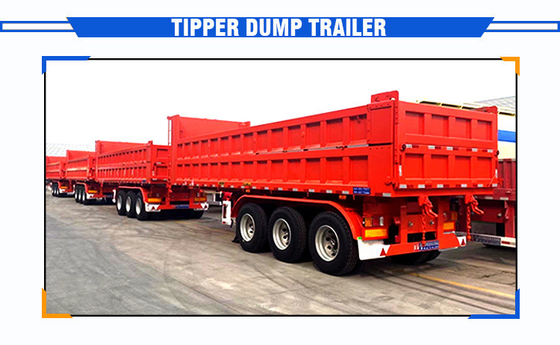 Trailers a rimbalzo con ribaltatore da 30-80 tonnellate con certificazione CE e sistemi di sospensione a braccio crociato