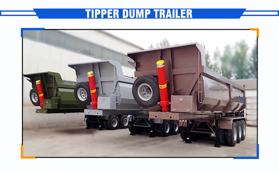 Trailers a rimbalzo con ribaltatore da 30-80 tonnellate con certificazione CE e sistemi di sospensione a braccio crociato