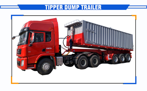 Trailers a rimbalzo con ribaltatore da 30-80 tonnellate con certificazione CE e sistemi di sospensione a braccio crociato