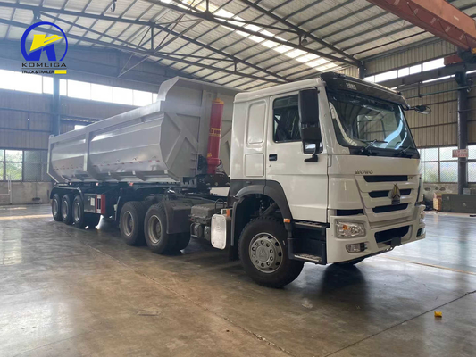 3 assi Sinotruk Dump Tipper Cargo Flatbed Heavy Truck Semi-trailer con asse Fuwa/BPW