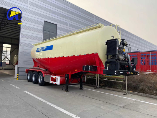 Progettazione 3 asse 30/35/40/45cbm semirimorchio di cemento sfuso con carrello di atterraggio a due velocità Jost