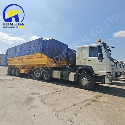 Scalina di acciaio 1820mm U forma posteriore camion idraulico di scarico di rifiuti di tipping semirimorchio 35cbm 3 assi