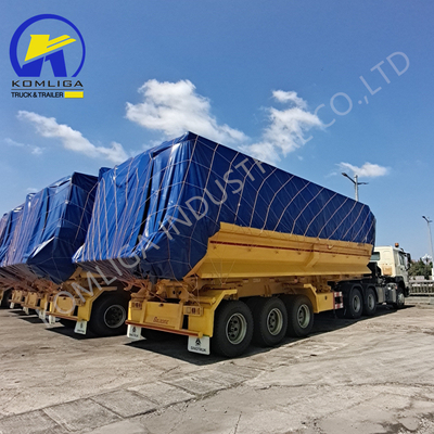 Scalina di acciaio 1820mm U forma posteriore camion idraulico di scarico di rifiuti di tipping semirimorchio 35cbm 3 assi
