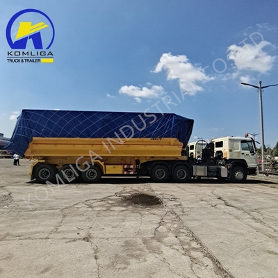 Scalina di acciaio 1820mm U forma posteriore camion idraulico di scarico di rifiuti di tipping semirimorchio 35cbm 3 assi