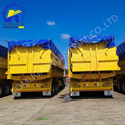Scalina di acciaio 1820mm U forma posteriore camion idraulico di scarico di rifiuti di tipping semirimorchio 35cbm 3 assi