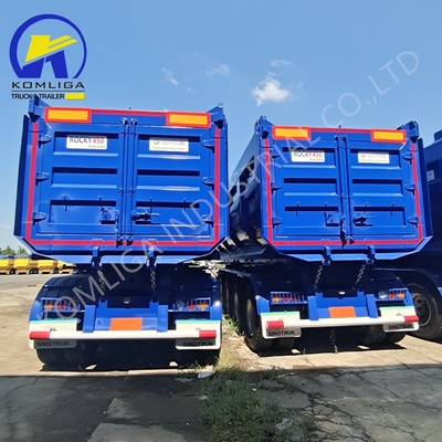 Richiesta personalizzata 3 assi posteriore camion idraulico di scarico a capovolgimento semirimorchio per la Russia