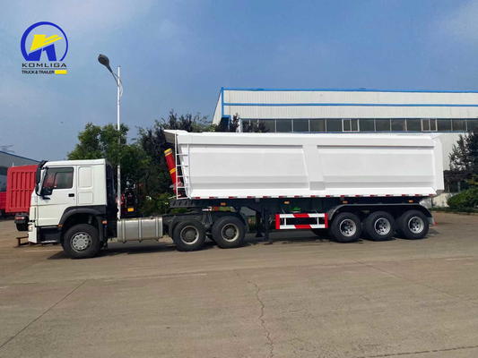 Sinotruk Bianco rimorchio a tre assi a forma di U con rimorchio a capovolgimento con sistema di frenatura Wabco